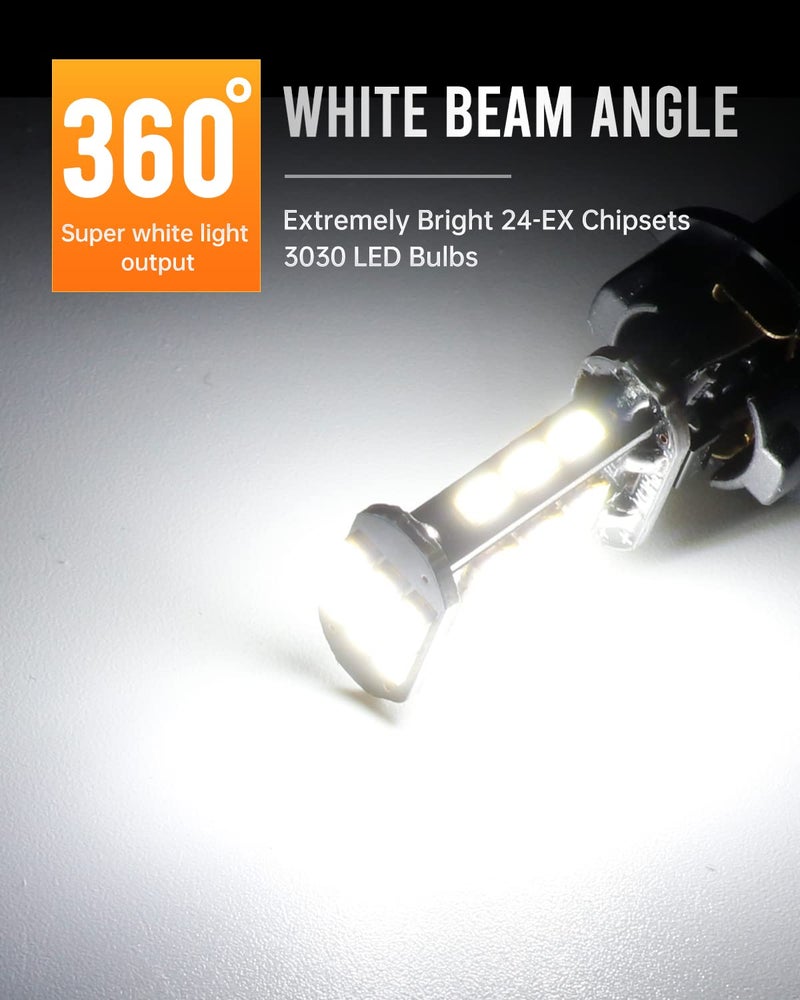 LUYED 921 912 LED Bulb Xenon White for Backup Reverse Lights 3100 Lumens 300% Brightness T15 906 W16W LED Bulbs Non-polarity Canbus Error Free,Pack of 2 - Image 2